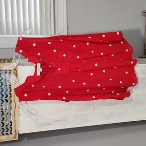 Loft Sleeveless Polka Dot Blouse